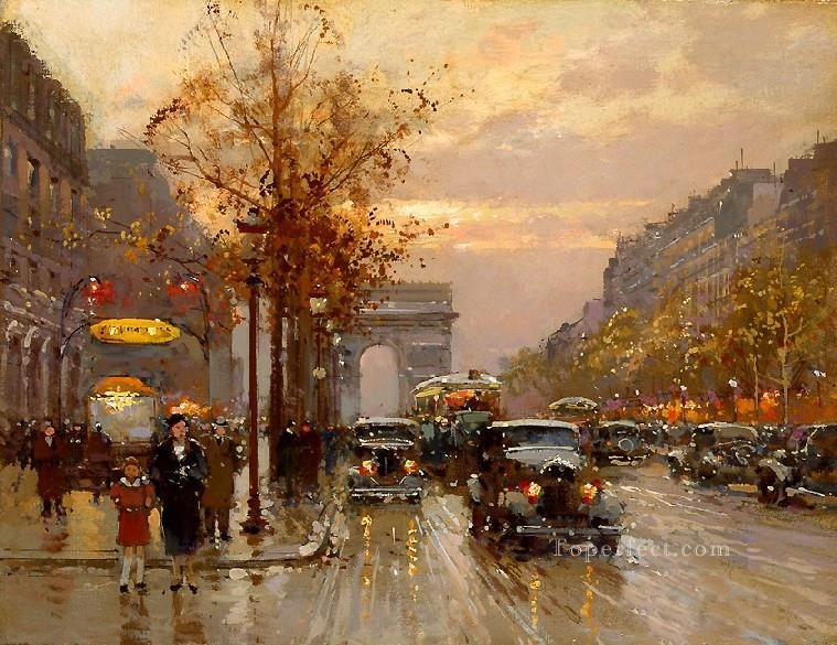 yxj044fD 印象派パリの風景油絵